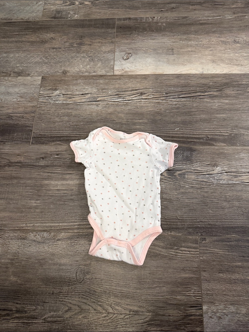Kyle & Deena Soft White Baby One-Piece with Pink Trim